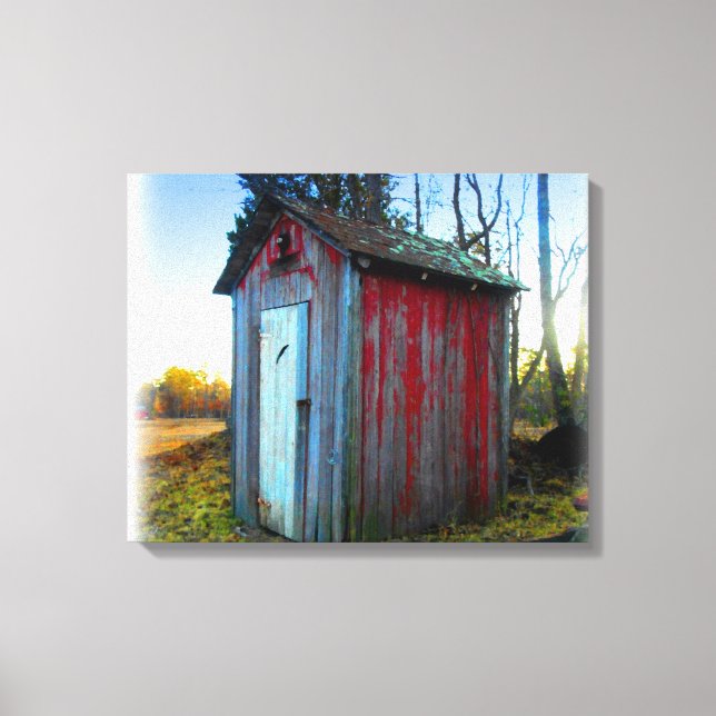 Rustikales altJunk Yard Outhouse Leinwanddruck (Vorderseite)