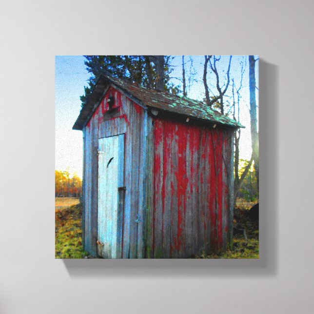 Rustikales altJunk Yard Outhouse Leinwanddruck (Vorderseite)
