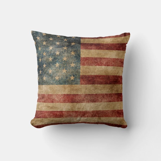 rustikales Americana, USA-Flagge, Grunge, Vintag, Kissen (Vorderseite)