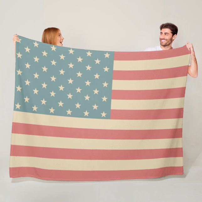 Rustikales amerikanisches Flag Fleece Blanket-Gesc (Beispiel)