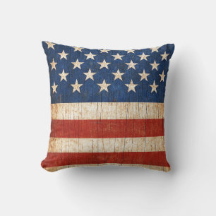 Rustikales amerikanisches Flag-Kissen Kissen