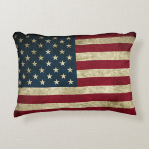 Rustikales amerikanisches Flaggenkissen Dekokissen