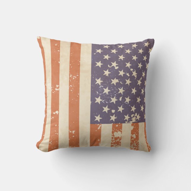 Rustikales amerikanisches Flaggenkissen Kissen (Vorderseite)