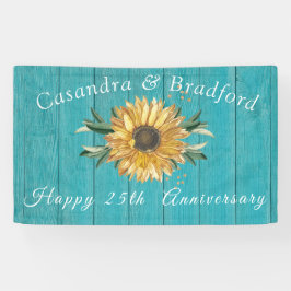 Rustikales Anniversay| Sonnenblume Aquamarines Bla Banner