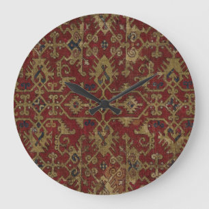 Rustikales antikes orientalisch-persisches Rotes M Große Wanduhr