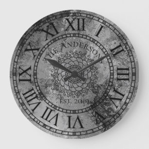 Rustikales antikes Shabby Chic Vintag römisches Nu Große Wanduhr