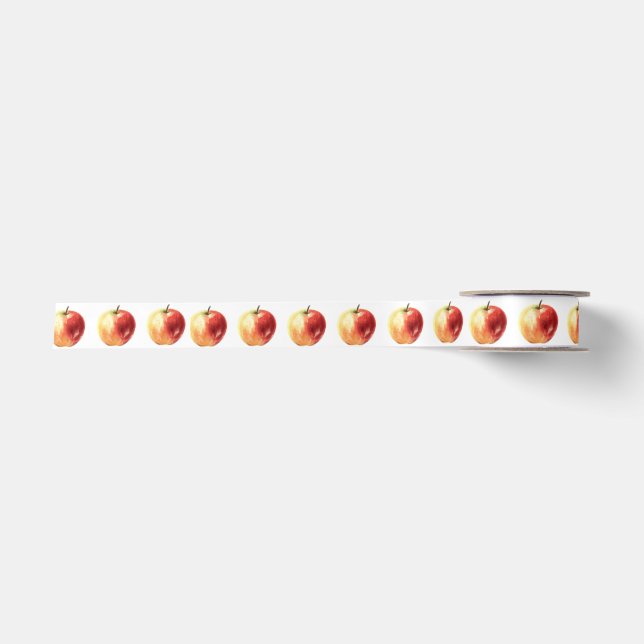 Rustikales Apfelmuster-Flachband Satinband (Vorderseite)