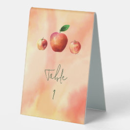 Rustikales Apfelmuster-Zelt-Zeichen Tischaufsteller