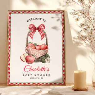 Rustikales Apple Baby Dusche Begrüßungszeichen Pla Poster