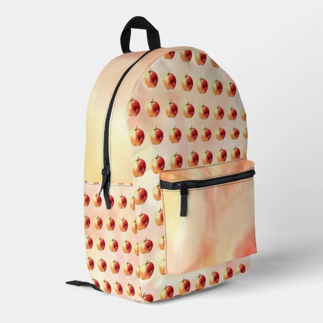 Rustikales Apple-Muster-Backpack Bedruckter Rucksack (Rückseitige Ecke links)
