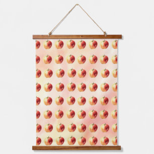 Rustikales Apple-Muster Wandtapeten mit Wasserfarb Wandteppich Mit Holzrahmen