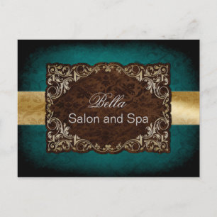 Rustikales Aqua Gold Business DankeYouCards Postkarte