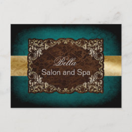 Rustikales Aqua Gold Business DankeYouCards Postkarte