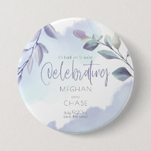 Rustikales Aqua Lilac Verlasse Save the Date Button