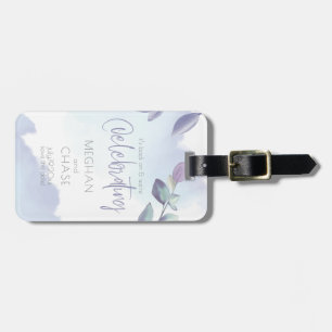 Rustikales Aqua Lilac Verlasse Save the Date Gepäckanhänger