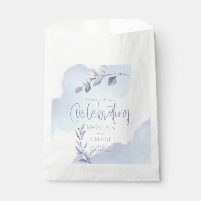 Rustikales Aqua Lilac Verlasse Save the Date Geschenktütchen (Vorderseite)