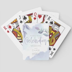 Rustikales Aqua Lilac Verlasse Save the Date Spielkarten