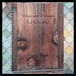 Rustikales B&B Gästebuch, Altes Rotes Barnholz Notizblock
