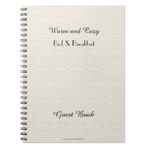 Rustikales B&B Gästebuch, Imitats White Burlap Notizblock