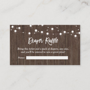 Rustikales Baby braut Babyparty-WindelRaffle Begleitkarte