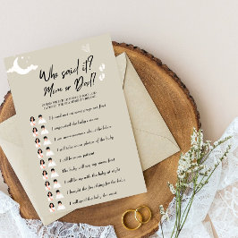 Rustikales Baby Duwer Game Wer hat es gesagt? Mama