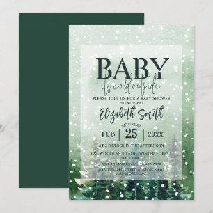 Rustikales Baby Es ist kalte Außendusche Einladung