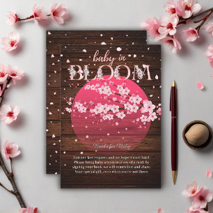 Rustikales Baby in Bloom Sakura Cherry Blossom Begleitkarte