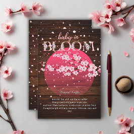 Rustikales Baby in Bloom Sakura Cherry Blossom Begleitkarte