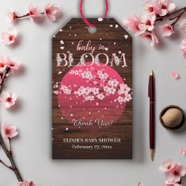 Rustikales Baby in Bloom Sakura Cherry Blossom Geschenkanhänger