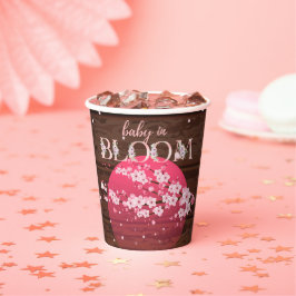 Rustikales Baby in Bloom Sakura Cherry Blossom Pappbecher