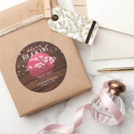 Rustikales Baby in Bloom Sakura Cherry Blossom Runder Aufkleber