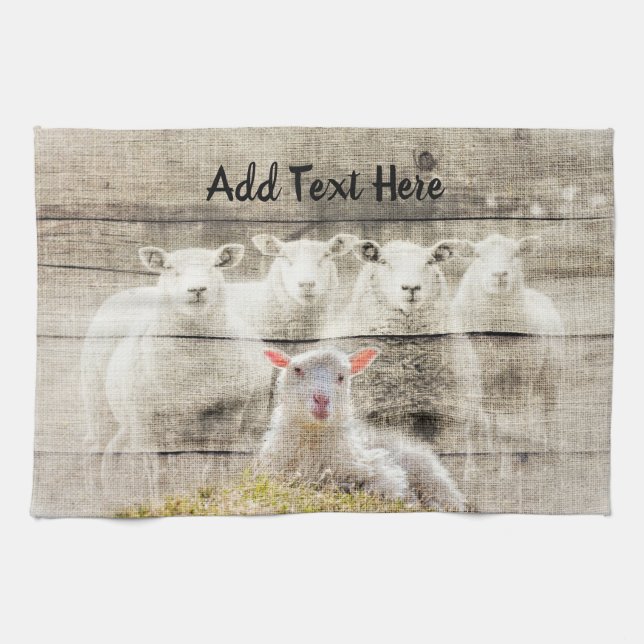 Rustikales Baby Lamm Geschirrtuch (Horizontal)