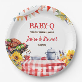 Rustikales BABY-Q Barbecue Picnic Sonnenblume Kari Pappteller