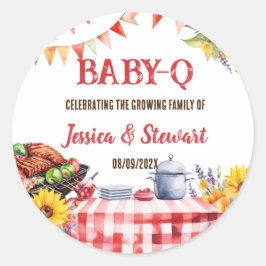 Rustikales BABY-Q Barbecue Picnic Sonnenblume Kari Runder Aufkleber