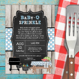 Rustikales Baby Q Sprinkle, GRILLEN Babydusche Einladung