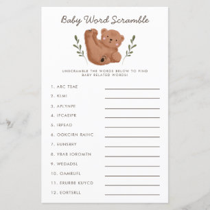 Rustikales Baby Word Scramble-Spiel