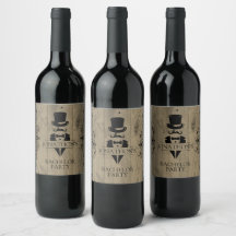 Rustikales Bachelor Party Weinlabel
