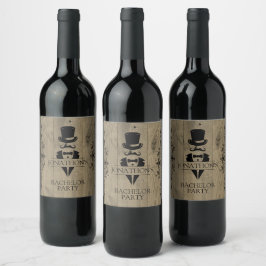 Rustikales Bachelor Party Weinlabel Weinetikett