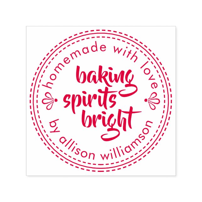 Rustikales Backen Spirituosen Helle Weihnachtsfeie Permastempel (Design)
