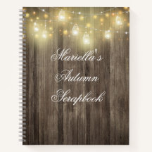 Rustikales Barholz & Lights Scrapbook Journal