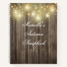 Rustikales Barholz & Lights Scrapbook Journal Notizbuch