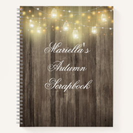Rustikales Barholz & Lights Scrapbook Journal Notizbuch