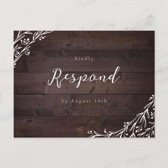 Rustikales Barn Wood Boho Floral Country Wedding U Postkarte (Vorderseite)