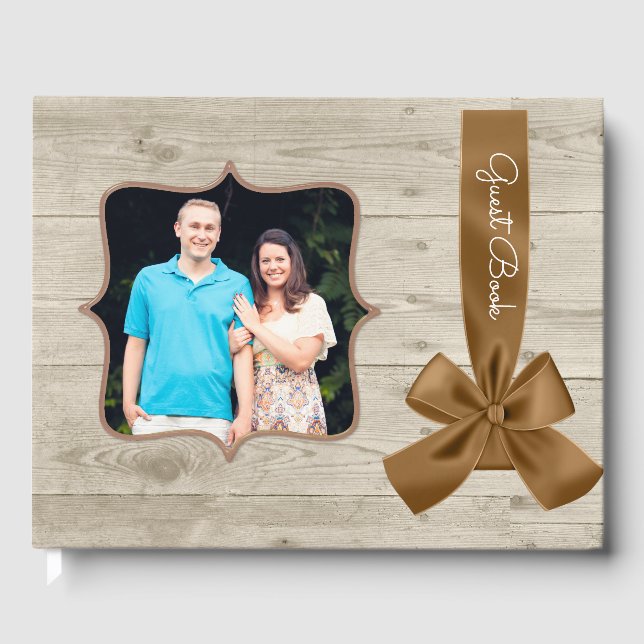 Rustikales Barn Wood Wedding Gästebuch (Vorderseite)