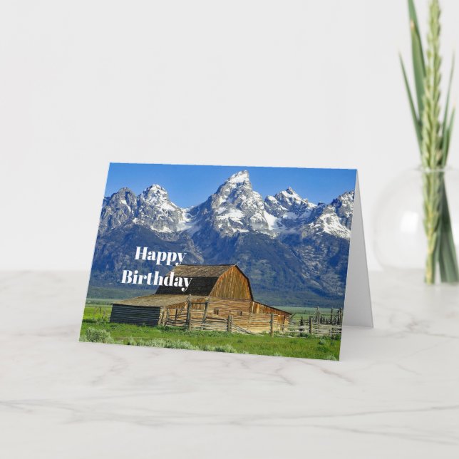 Rustikales Barngebirge Landschaft Foto Geburtstag Karte (Vorderseite)