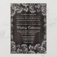 Rustikales Barnholz-Gipskraut Hochzeitseinladungen