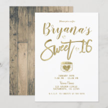 Rustikales Barnholz Gold & White Chic Sweet 16 Par