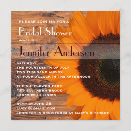 Rustikales Barnholz Sonnenblumen Brautparty Einladung