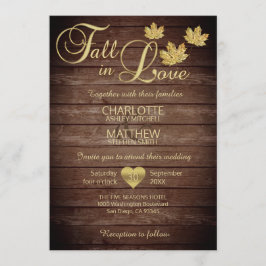 Rustikales Barnwood Country Gold FALL in LIEBE Hoc Einladung