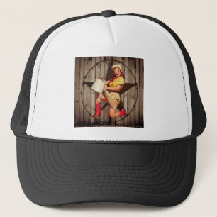 rustikales BarnWood texas Star Western Country Cow Truckerkappe